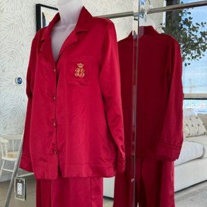 Ralph Lauren Red Satin Women's Pajama Set